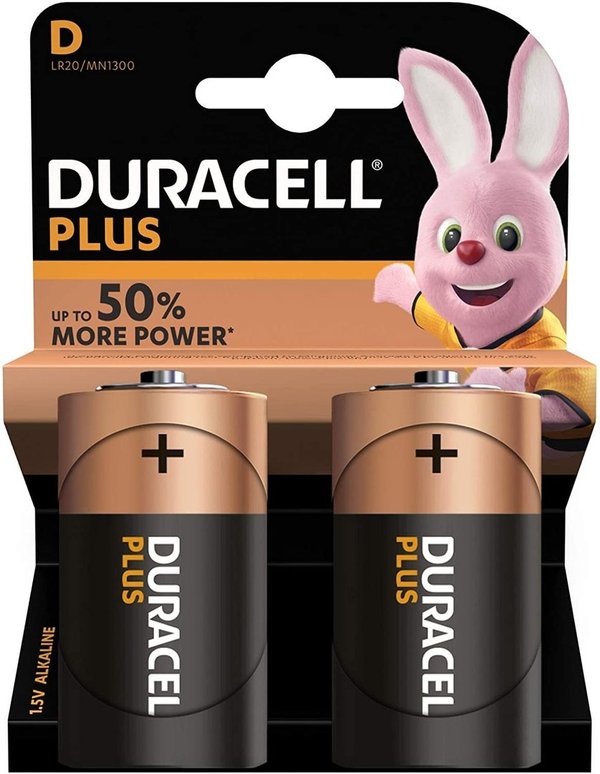 Duracell Plus Mono Alkalibatterie D